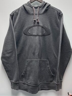 Vintage Oakley Men's Hoodie Sweatshirt - Charcoal Gray